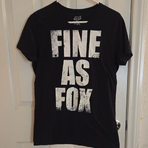 Fox Black T-Shirt with White Logo